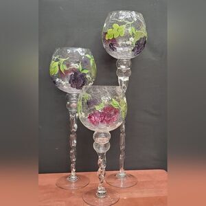 Vintage Home Essentials 3 Pc Tiered Grapes Candleholder Set